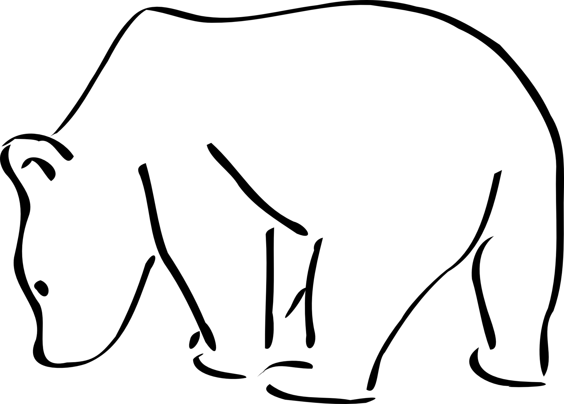 Polar Bear Line Drawing Clipart - Free to use Clip Art Resource