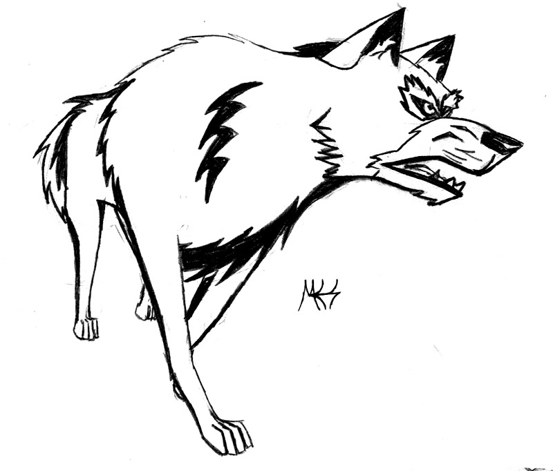 Basic Growling Wolf Drawings - ClipArt Best