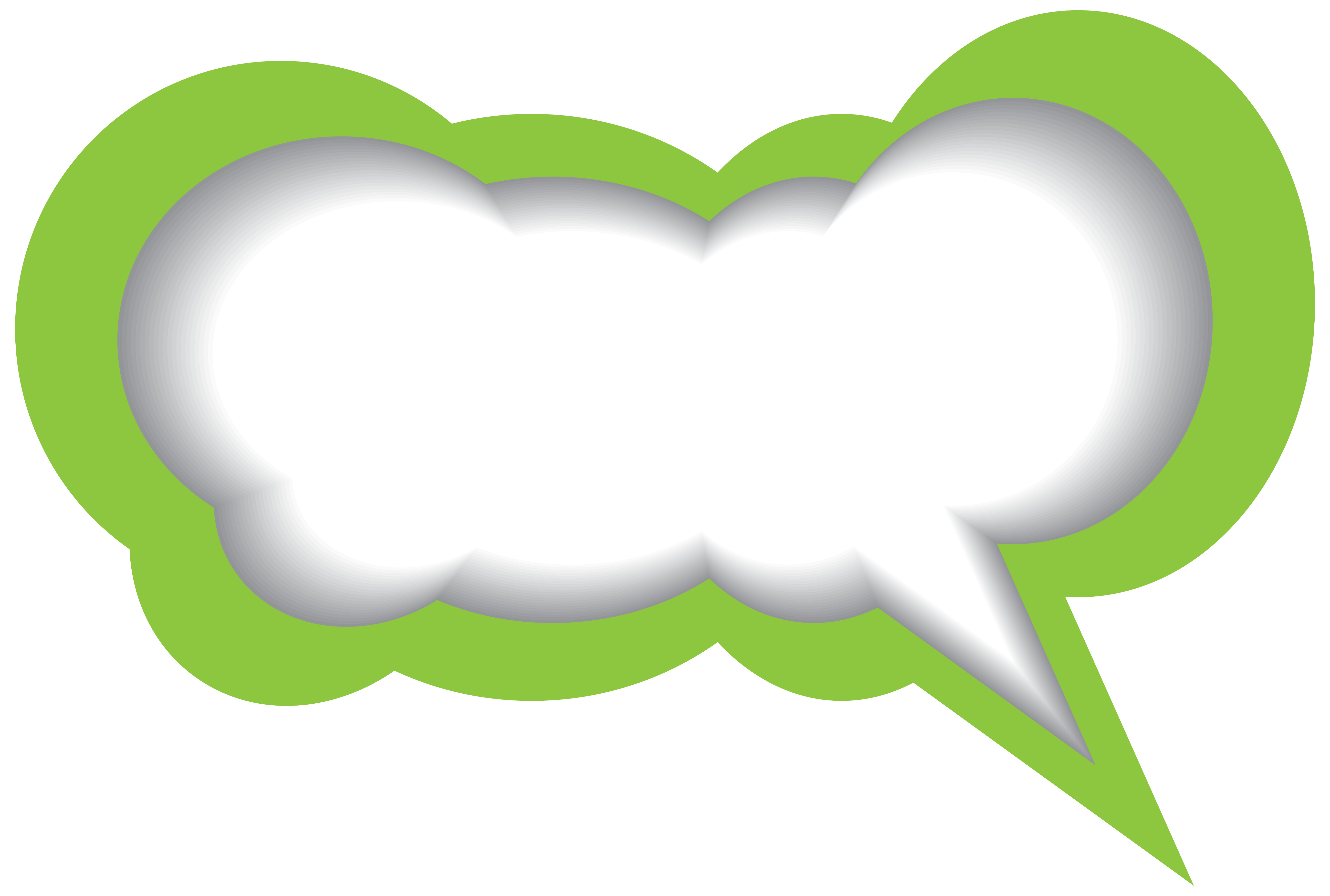 Speech Bubble Green White PNG Clip Art Image