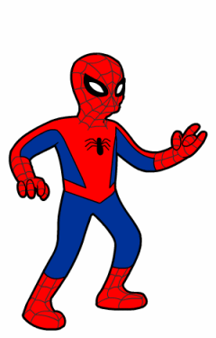Kids spiderman cartoon clipart