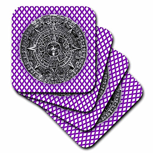 Buy Leather Aztec Calendar Drink Coasters with Matching Trivet in ...