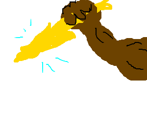 Zeus is throwing a lightning bolt (drawing by Rocketship Parsnip ...
