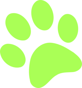 Lime Paw Print Clip Art - vector clip art online ...