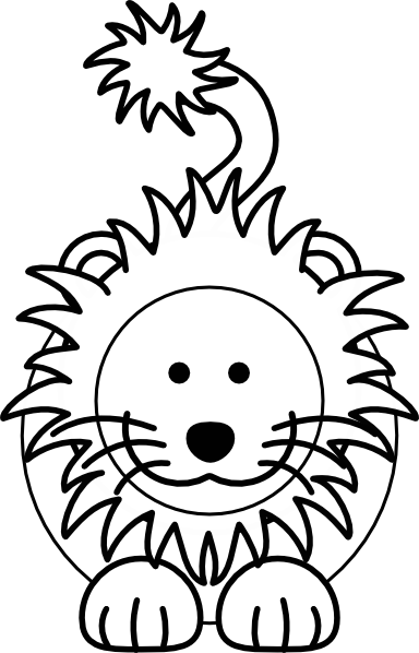 Cartoon Lion Bw clip art - vector clip art online, royalty free ...