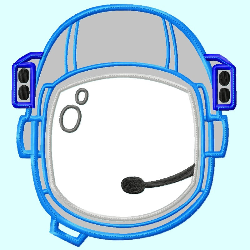 Astronaut Helmet Applique Embroidery Design 3 by LunaEmbroidery
