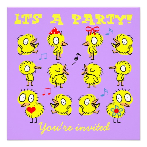 happy cute cartoon chicks girly kids birthday personalized ...