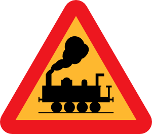 Train Roadsign clip art Free Vector
