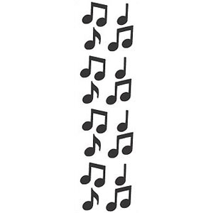 Black music note stickers