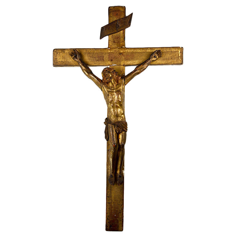 Antique French 17th Century Hand Carved Wood Christ, Crucifix at ...