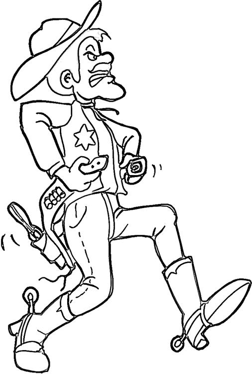 Cowboy Coloring Pages 6 | Purple Kitty