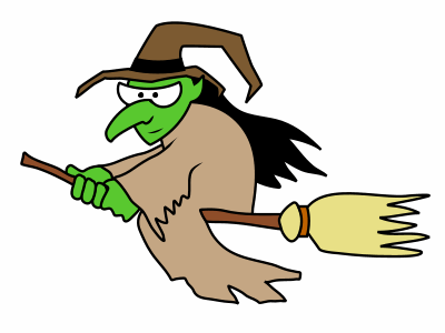 Drawing a cartoon witch