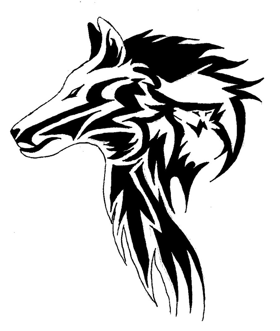 Tribal Wolf Head