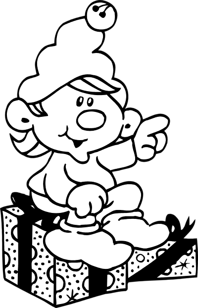 Free Stock Photos | Illustration Of A Christmas Elf Sitting On ...