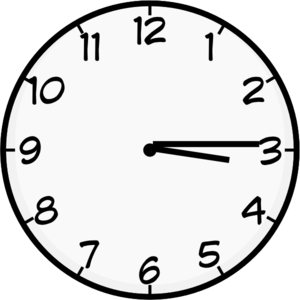 Quarter Past Three Clip Art - vector clip art online ...