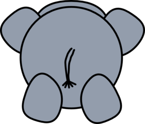 Elephant Rear clip art - vector clip art online, royalty free ...