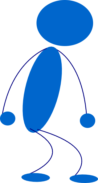 Sitting Blue Stick Man Clip Art - vector clip art ...