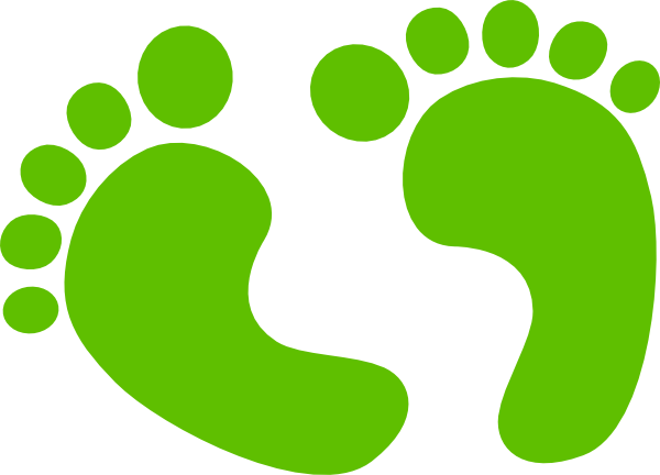 green baby footprint clip art