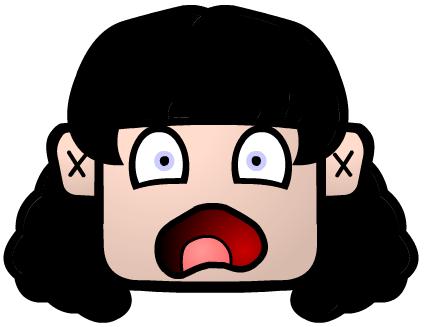 Scary cartoon face..