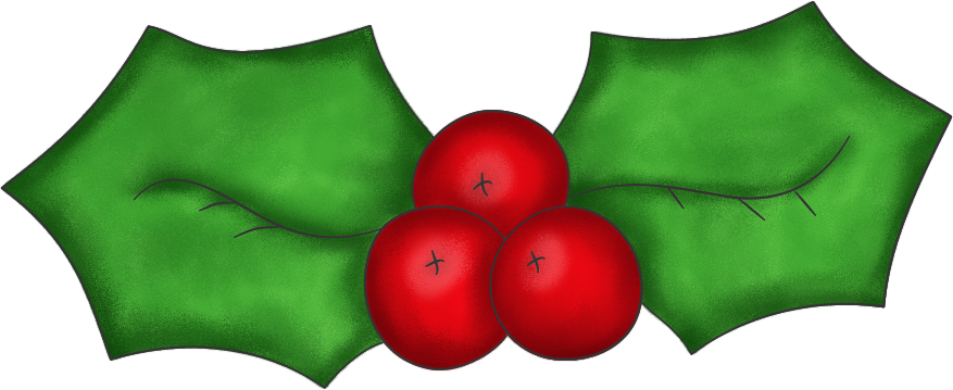 Country Christmas Holly Graphic - PNG and Paint Shop Pro Tube