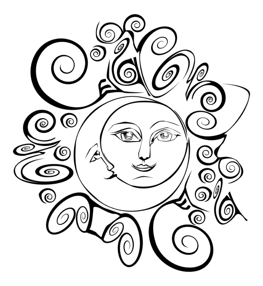 Sun Line Drawing