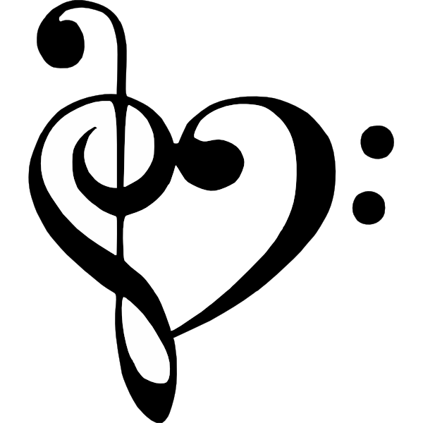 Bass Clef Treble Clef Heart clip art - vector clip art online ...