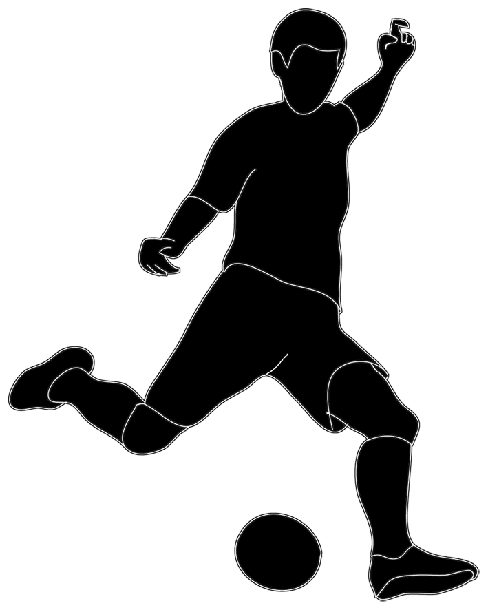 frontal view soccer player sketch