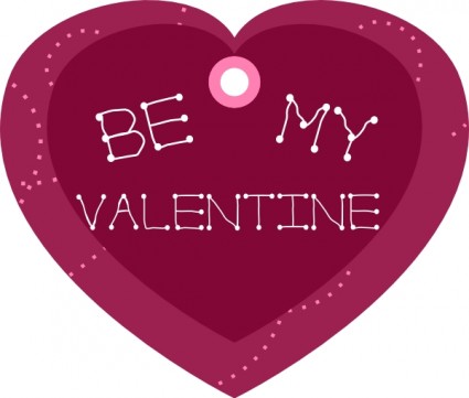 Be My Valentine Heart Shaped Gift Tag clip art Vector clip art ...