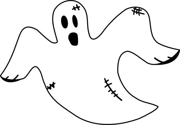 Pix For > Cute Ghost Outline Clip Art