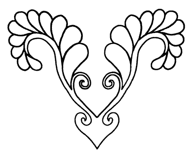Secret Heart Feather Corner Stencil - 7 1/2 x 9&quot; - Quilts Complete ...