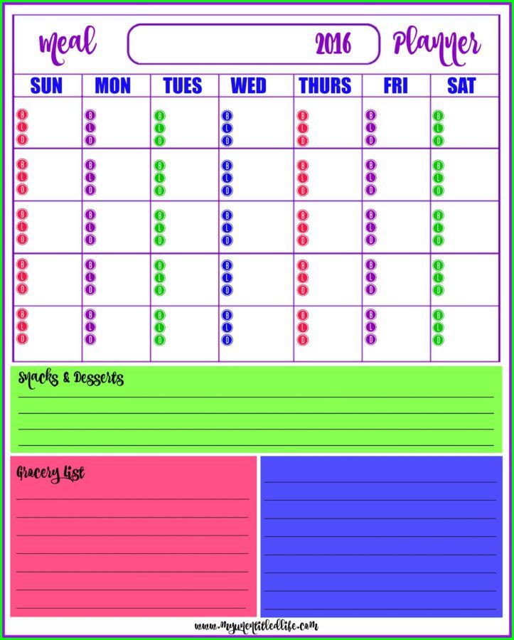 Monthly Menu Planner | Monthly Meal ...
