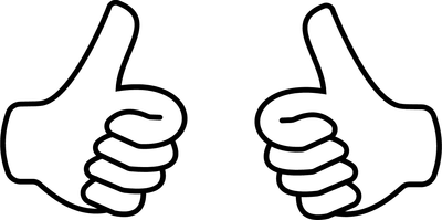 Smiley face thumbs up clipart black and white