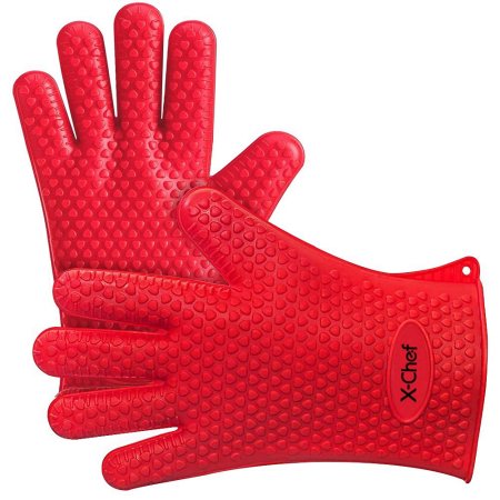 BetterHome Heat Insulated Silicone Owen Mitts BBQ Gloves, Silicone ...