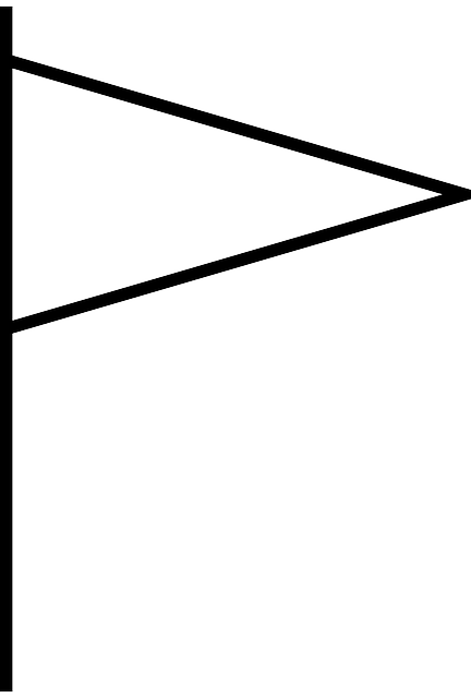 FLAG, BLACK, OUTLINE, WHITE, TRIANGLE, TRIANGULAR - Public Domain ...