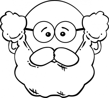 Man Face World Label Outline clip art vector, free vectors
