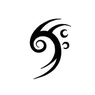 Tribal Bass Clef Tattoo Design - TattooWoo.