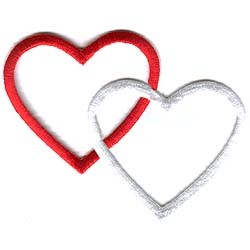 Large Heart Outline Iron On Patch Applique - LL1498