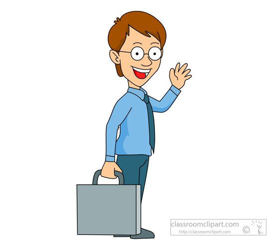 Man holding briefcase clipart