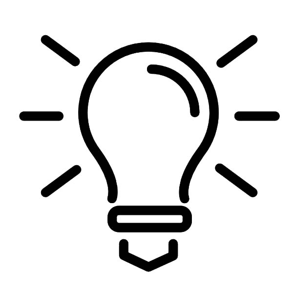 Light Bulb Coloring Sheet, coloring page of a black and white ...
