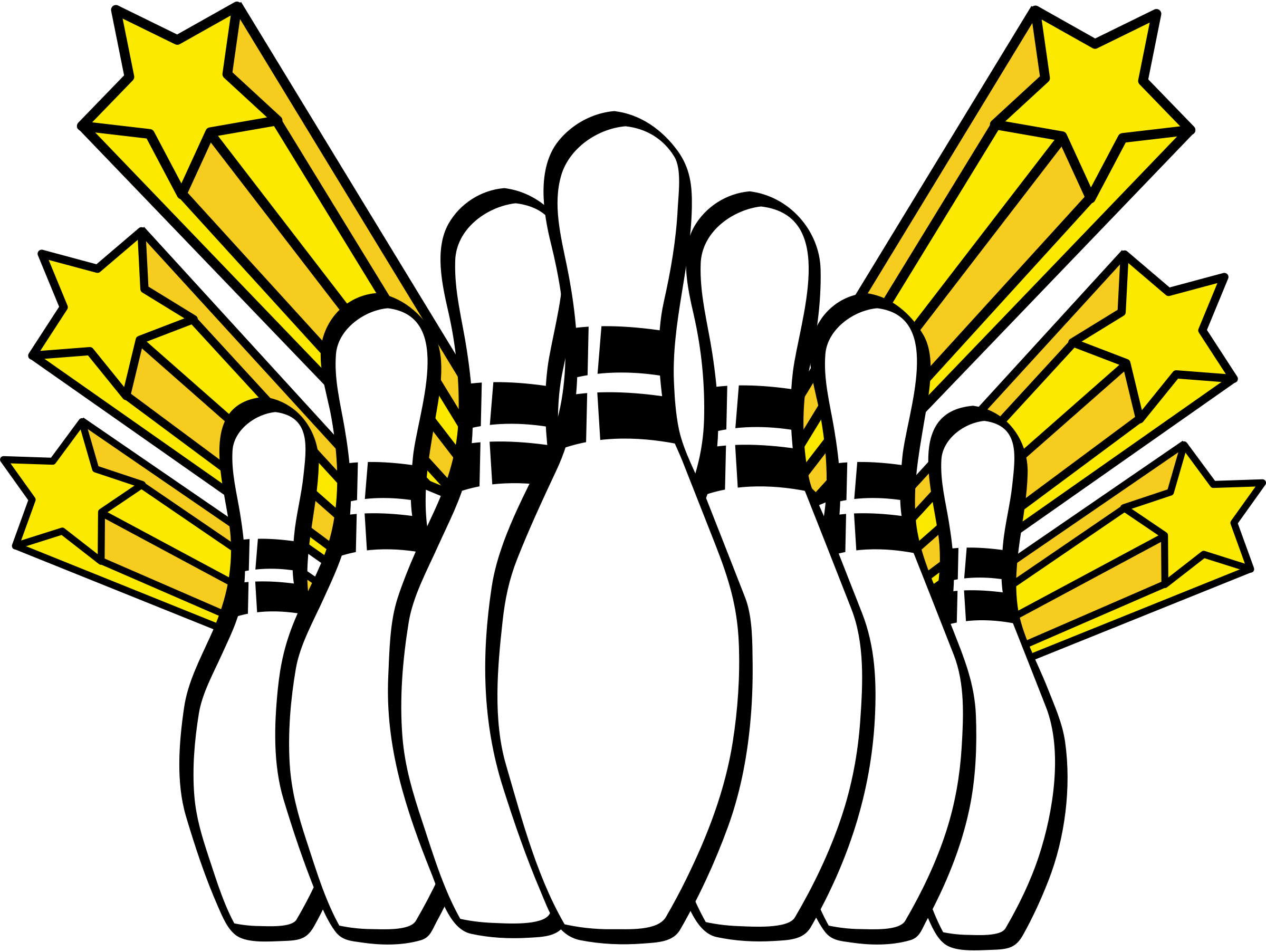 Bowling ball and pins clip art