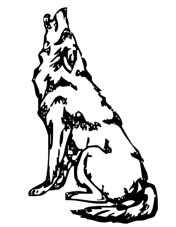 wolf howling at the moon coloring pages | howling wolf colouring ...
