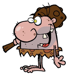 Caveman in cave clipart