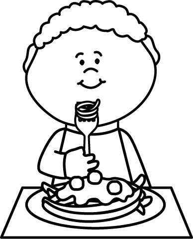 Eat breakfast clipart black and white