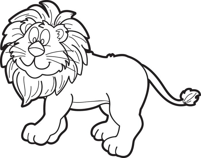 Free, Printable Cartoon Male Lion Coloring Page for Kids
