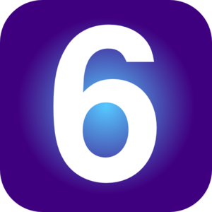 Purple number 6 clipart
