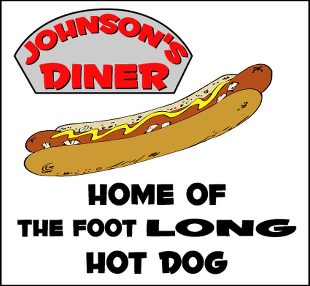 Johnson's Diner Home of the Foot Long Hot Dog Boxer Shorts