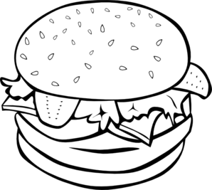 Hamburger clipart black and white