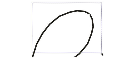 Dragging a marquee around an open path