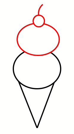Drawing a cartoon ice cream cone