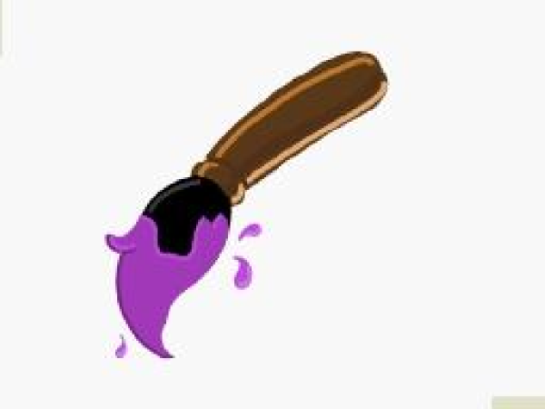 Paint Brush With Purple Paint clip art - vector clip art online ...
