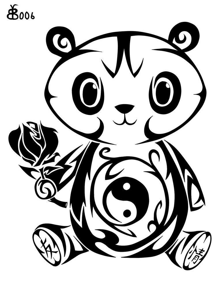 Tribal Panda Tattoo